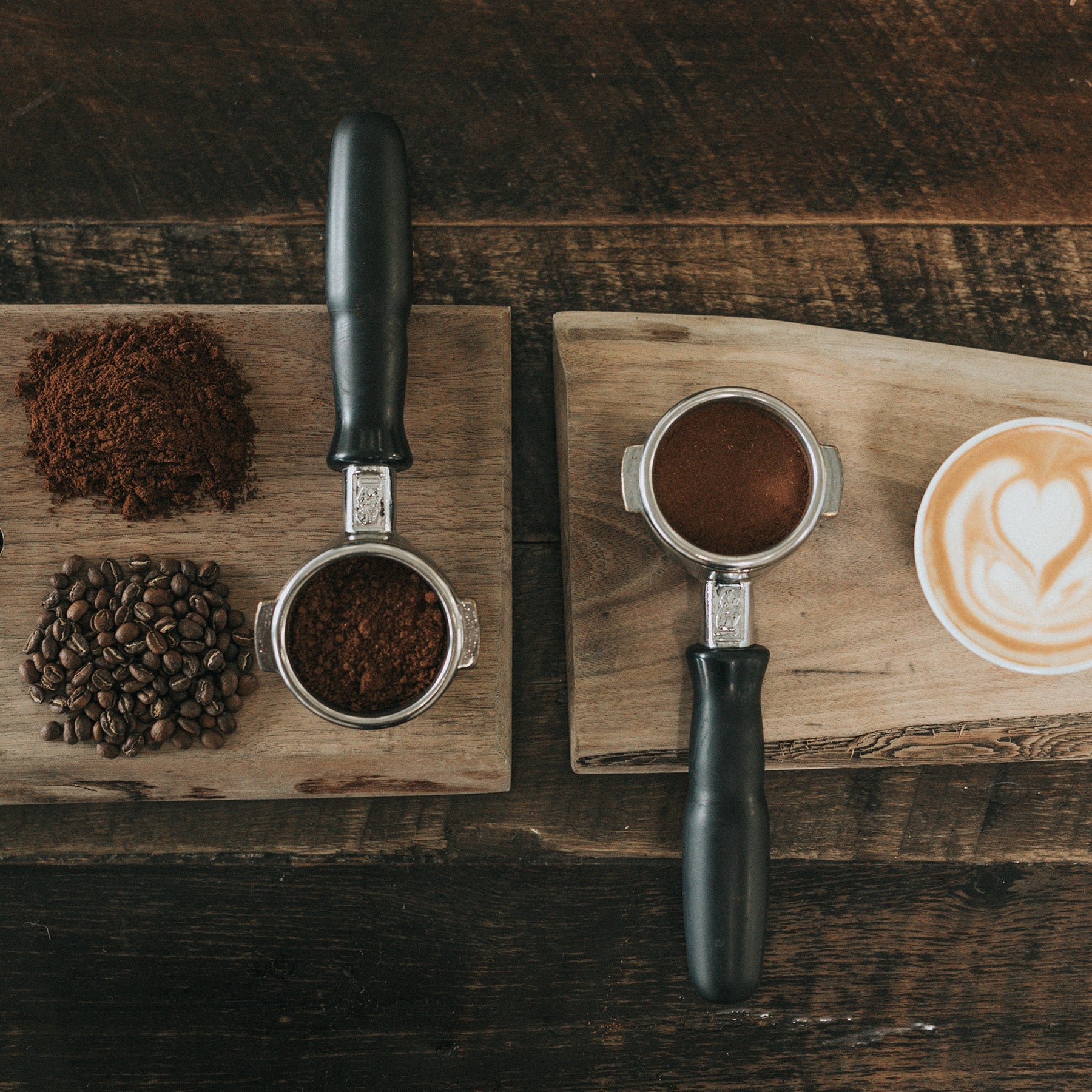 Coffee beans with grinder, cinnamon and cup print by pixelliebe